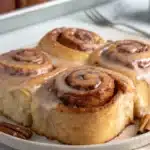 cinnamon roll icing recipe topped with thick homemade icing