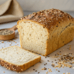 Close-up of gluten-free bread crumb and crust