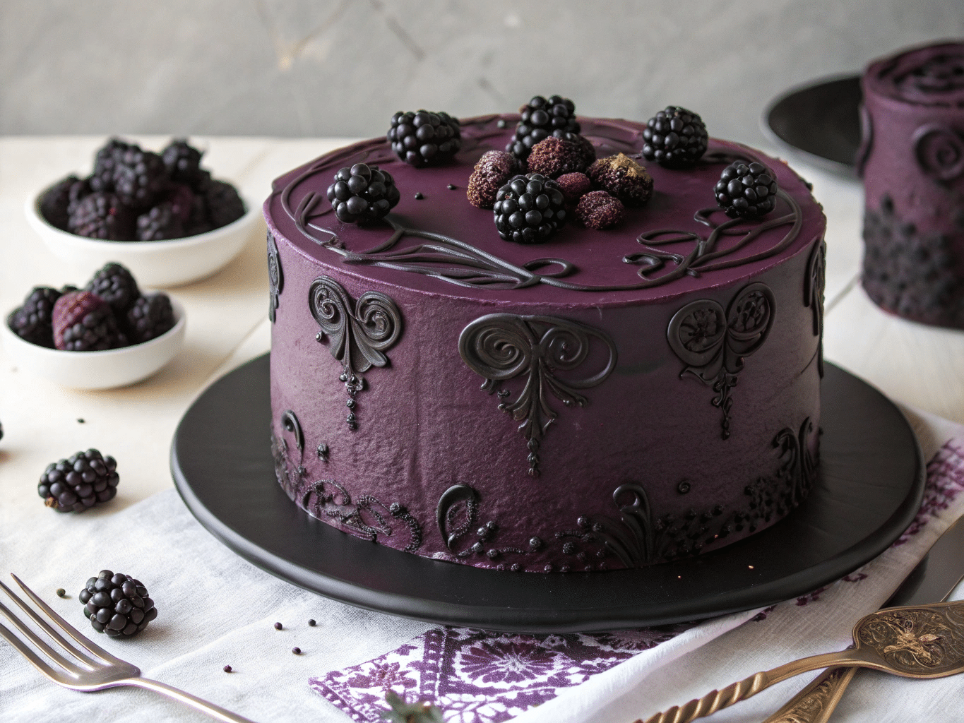 blackberry velvet gothic cake 1 Blackberry Velvet Gothic Cake