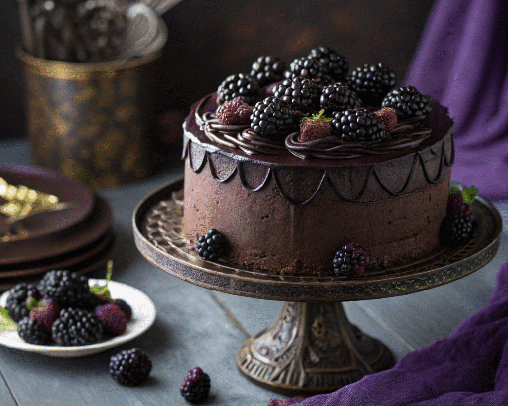 blackberry velvet gothic cake 3 Blackberry Velvet Gothic Cake