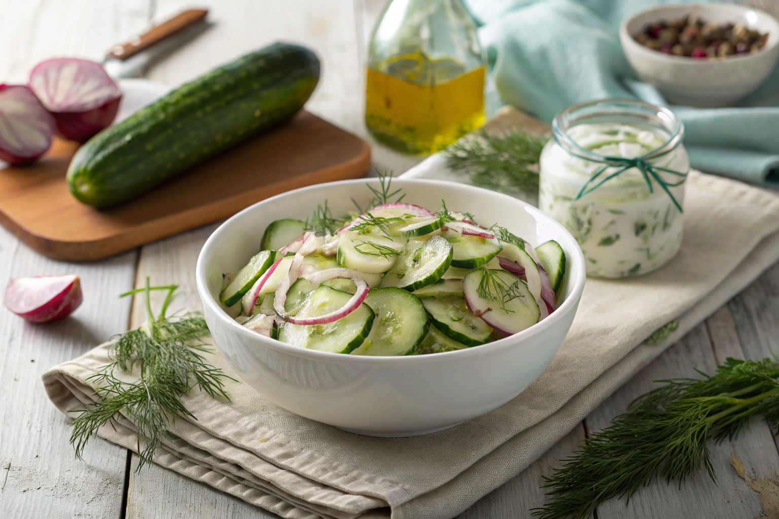 cucumber and onion salad featured image Refreshing and Crisp: Cucumber and Onion Salad Recipe