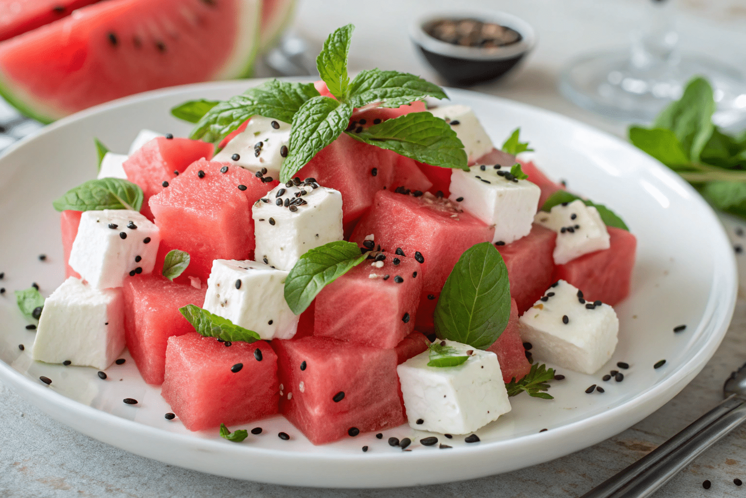 easy watermelon feta salad Easy Watermelon Feta Salad to Try This Summer
