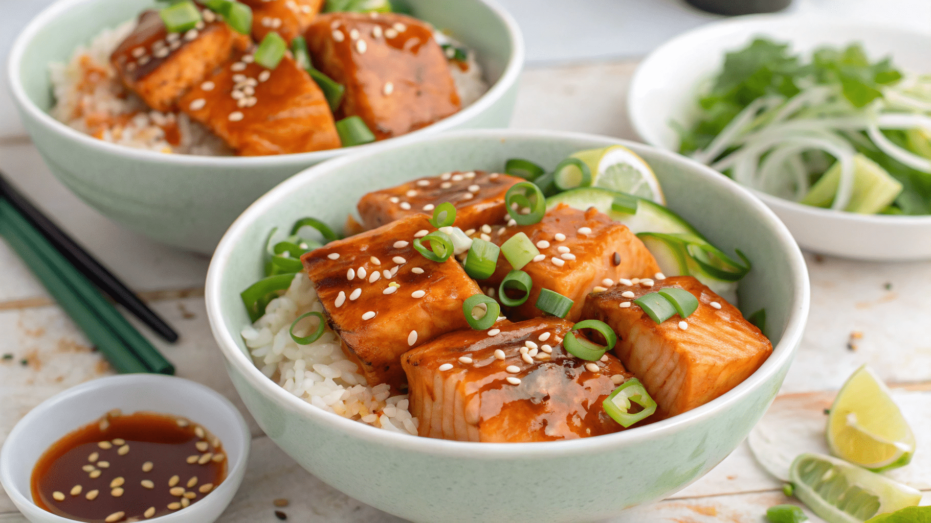 honey sriracha salmon bowls Honey Sriracha Salmon Bowls