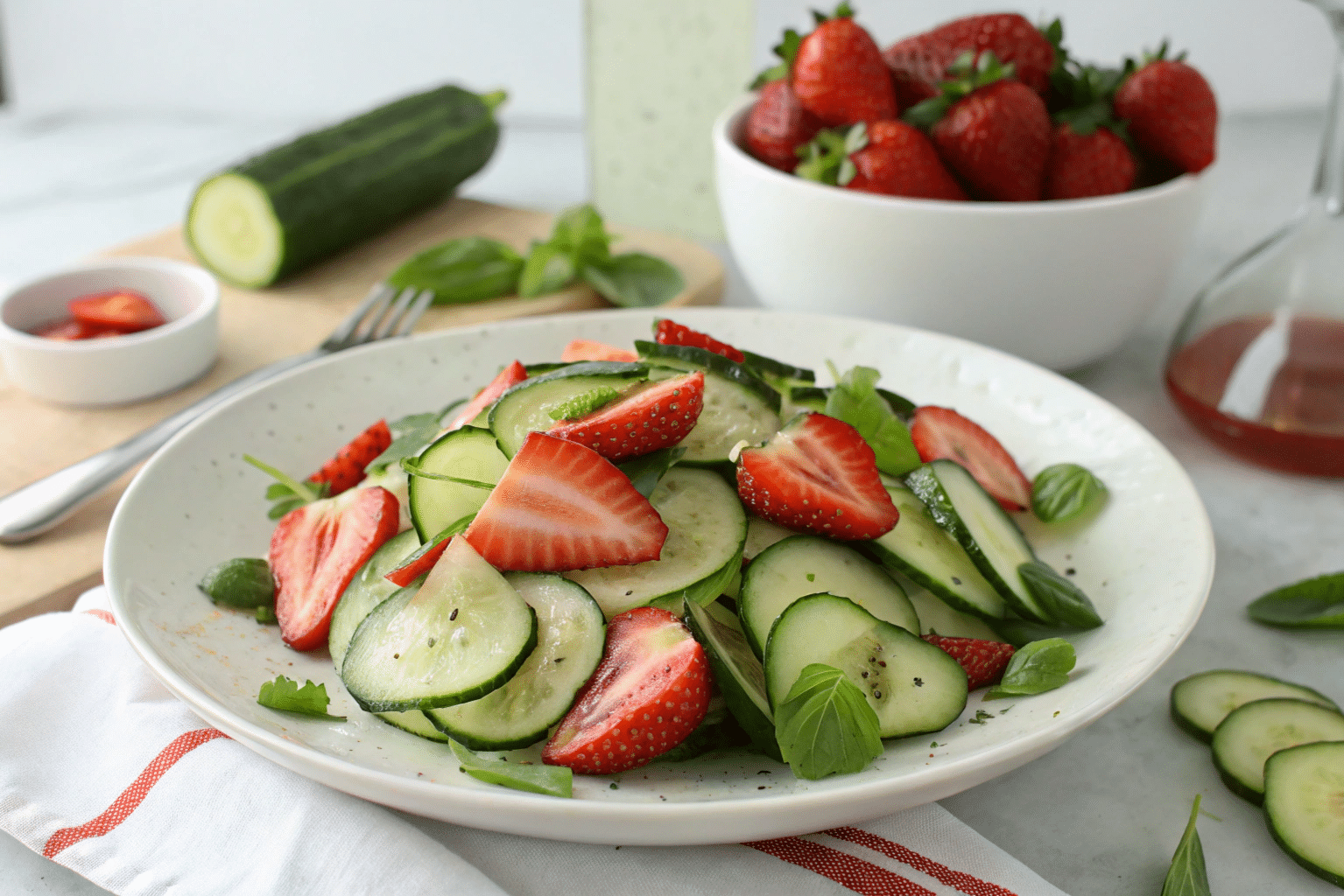 cucumber strawberry salad 1 Cucumber Strawberry Salad: A Crisp, Sweet Bite of Summer