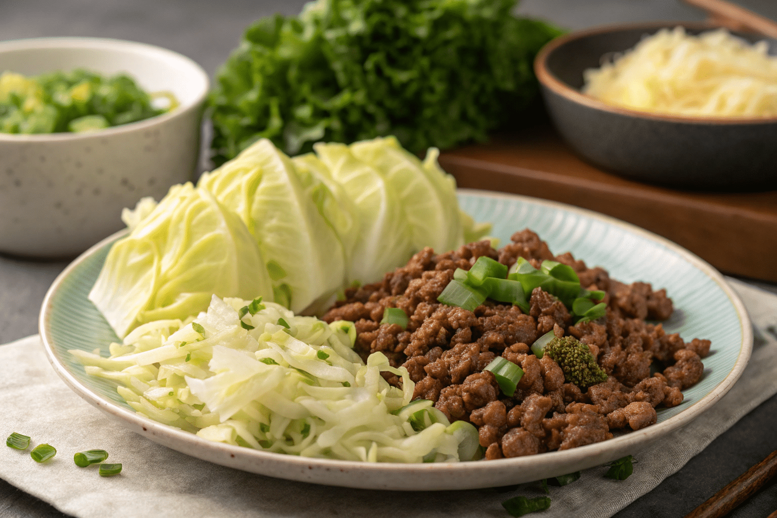ground beef and chopped cabbage Ground Beef and Chopped Cabbage