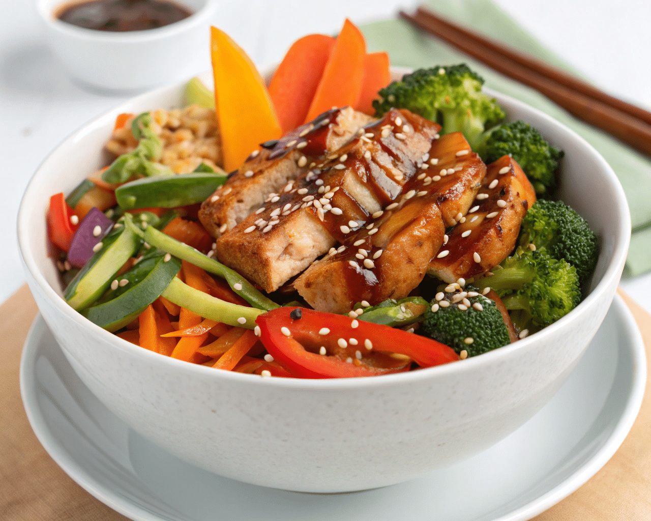 healthy teriyaki chicken veggie bowl Healthy Teriyaki Chicken Veggie Bowl