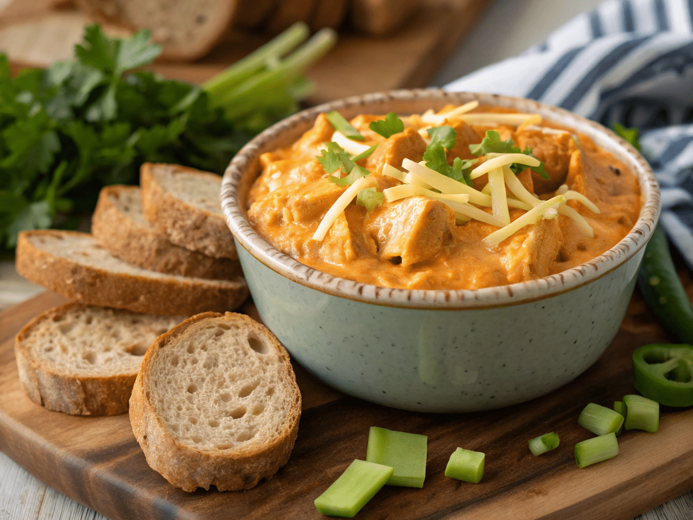 buffalo chicken dip 1 Healthy Buffalo Chicken Wing Dip – Lightened Up and Delicious