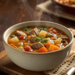 close up of winter soup 1 Winter Soup Recipe – Cozy and Hearty Homemade Soup for Cold Days