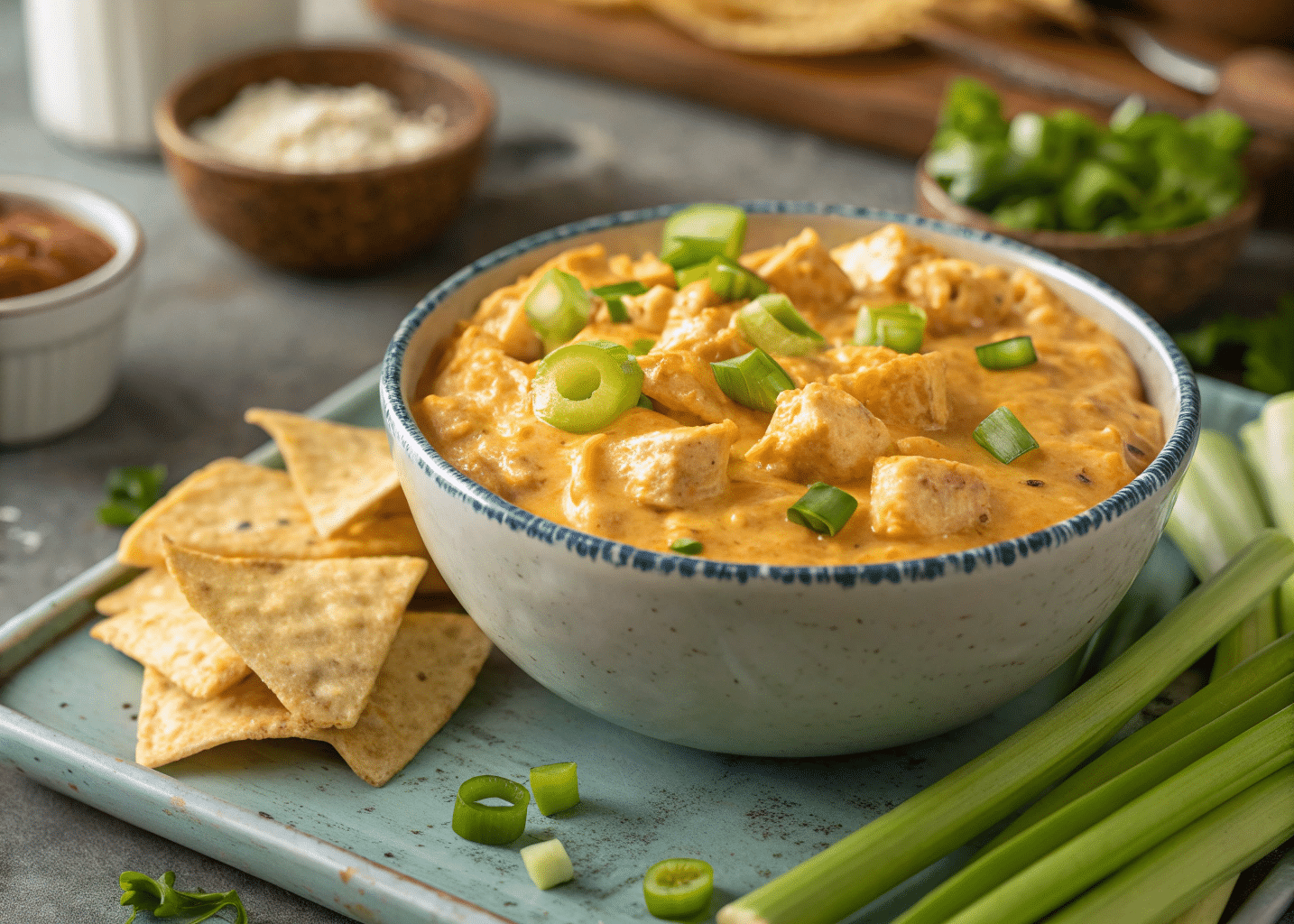 Cottage Cheese Buffalo Chicken Dip