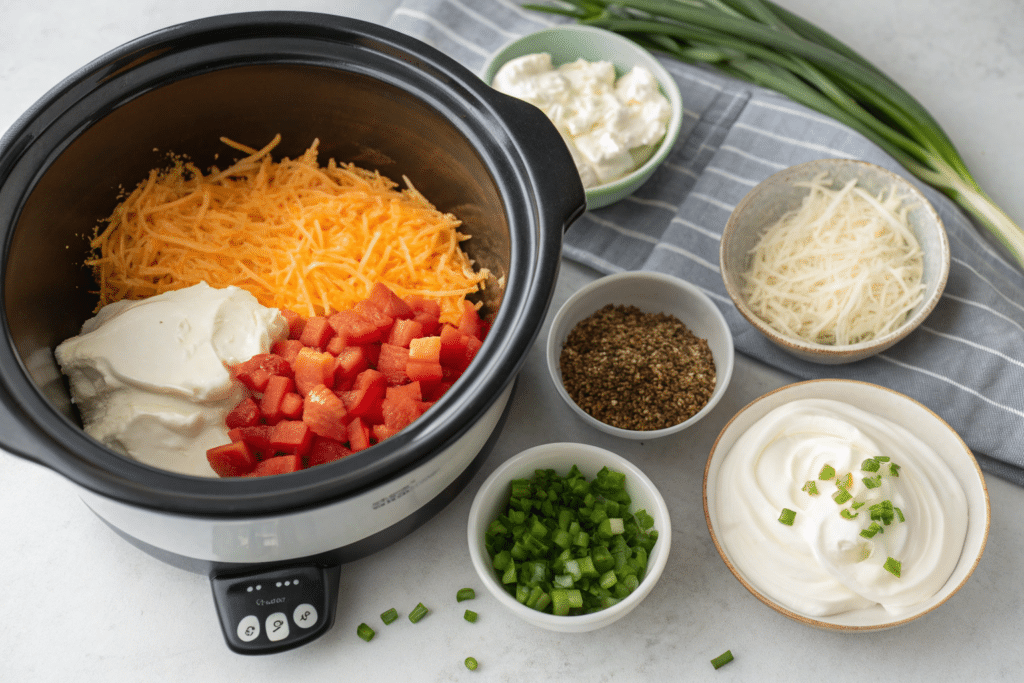 ingreients warm dips crockpot 1 Warm Dips Crockpot