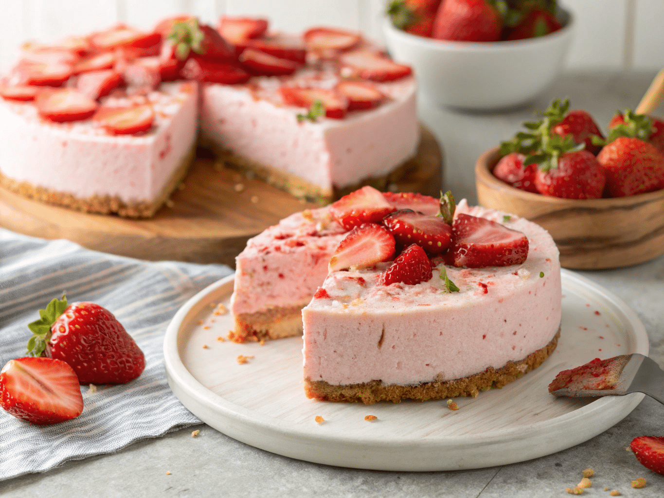 No Bake Strawberry Cheesecake: Easy, Creamy, and Perfectly Sweet