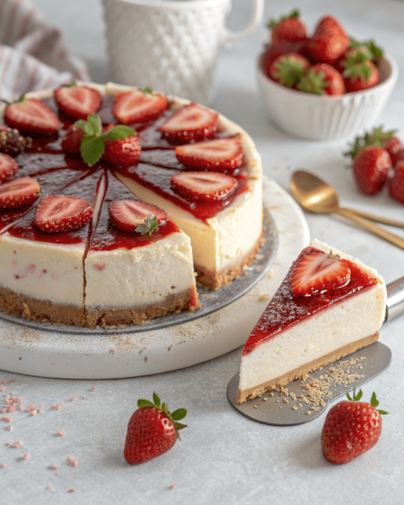 strawberry cheesecake 1 Strawberry Cheesecake Recipe That Never Fails and Always Impresses