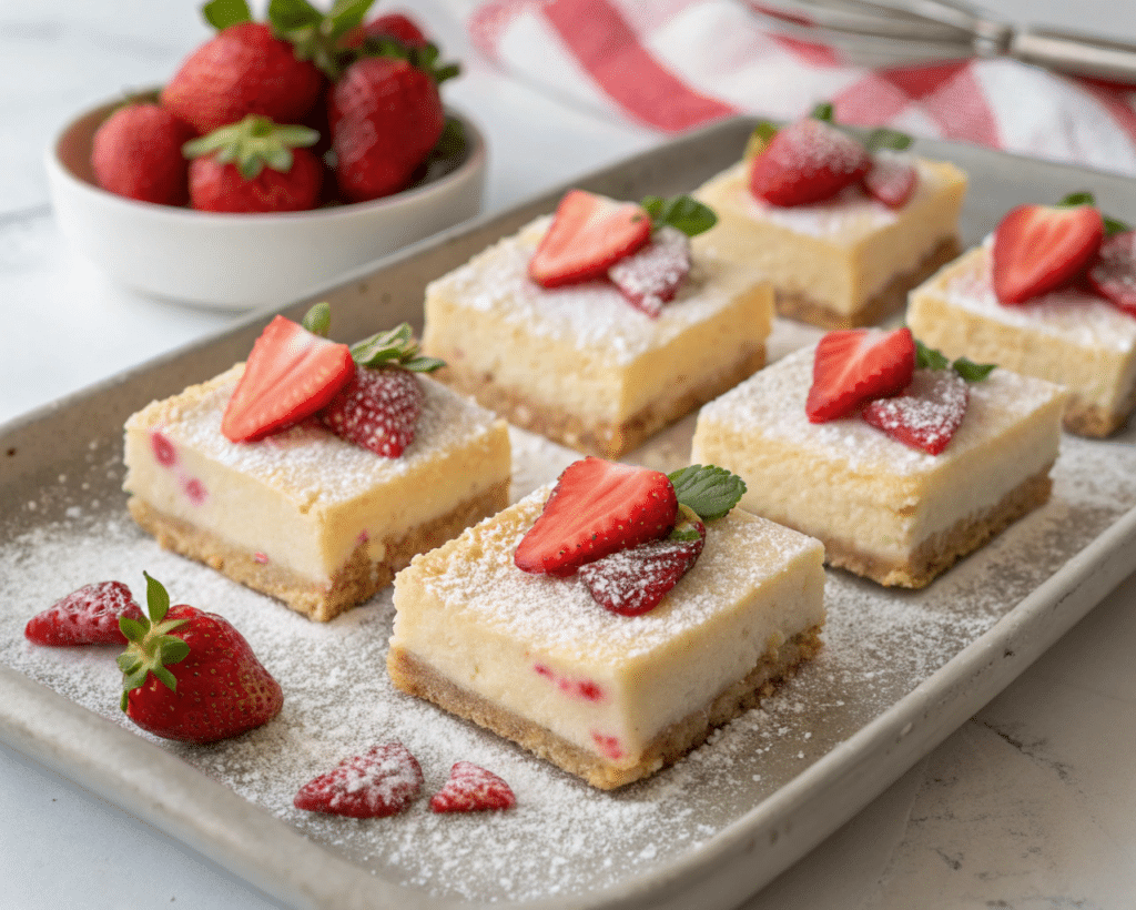 strawberry cheesecake bars 2 Strawberry Cheesecake Bars Recipe That Will Delight Your Taste Buds
