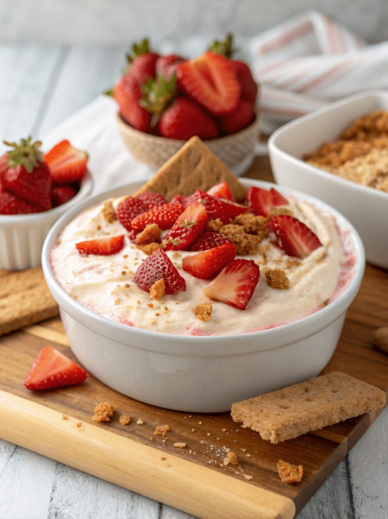 strawberry cheesecake dip 1 Strawberry Cheesecake Dip Recipe That Will Wow Your Guests Every Time