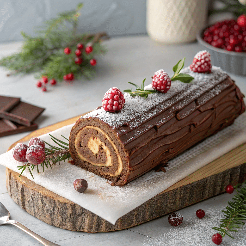 yule log cake Yule Log Cake Recipe (Healthy, Lightened Up, and Festive)